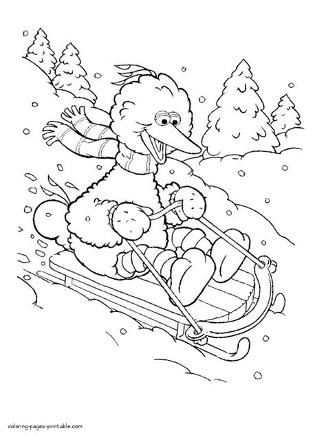 For more image relevant to the image above your kids can browse the next related images widget at the end of the webpage or maybe surfing by category. Big Bird winter coloring page || COLORING-PAGES-PRINTABLE.COM