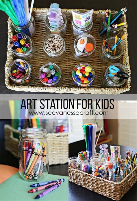 Kid Friendly Art Station For Kids See Vanessa Craft