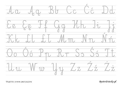 Abecadło alfabet nauka pisania dla dzieci duża czcionka