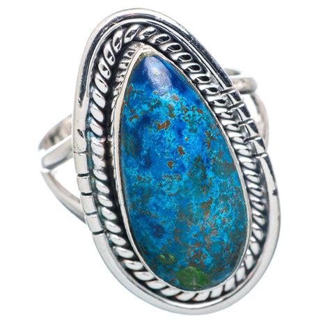 Chrysocolla 925 Sterling Silver Ring Size 675 Ring720550 Sterling