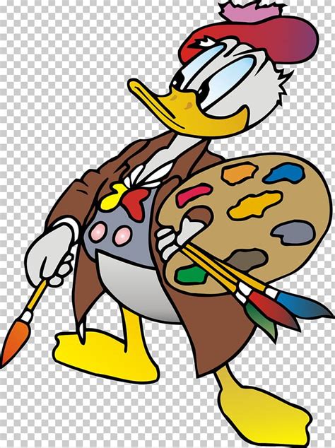 Donald Duck Painter Png Clipart Art Artwork Beak Cartoon Clip Art