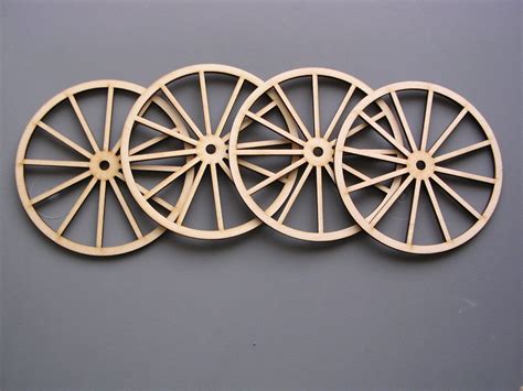Laser Cut Wagon Or Cannon Wheels 3 3½ Or 4 Baltic Birch And Hubs