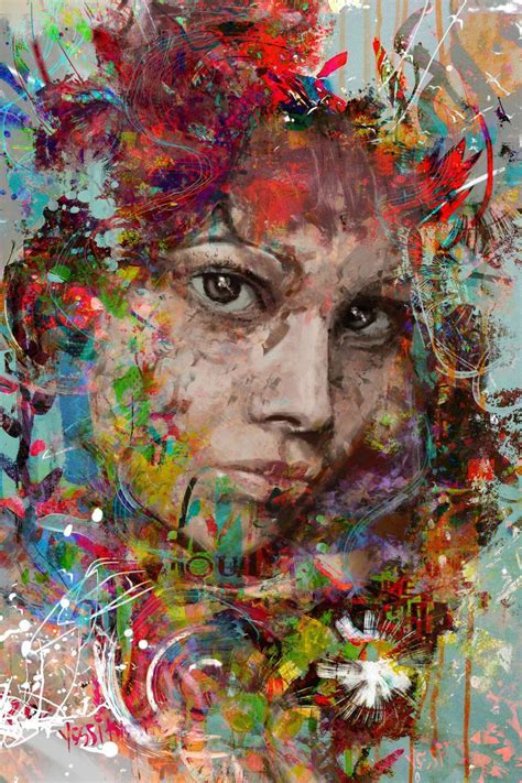 To Observ 2017 Acrylic Painting By Yossi Kotler Retrato Abstracto
