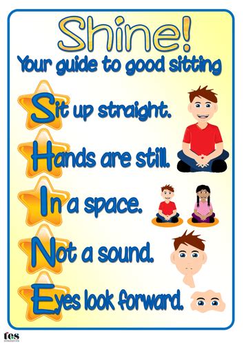 Shine Good Sitting Poster By Tesspecialneeds Teaching Resources Tes