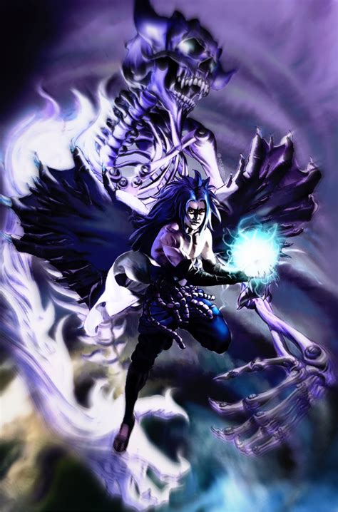 Sasuke Sasukeuchiha Susanoo Purple Skeleton Wings Sasuke