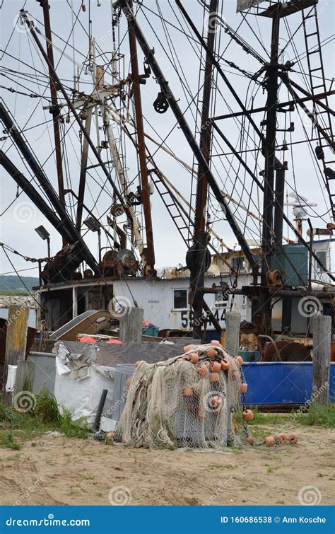 Commercial Fishing Boats In New England At The Dock Editorial Stock