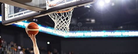 Panorama Of Scring At A Basketball Game Sports And Competition