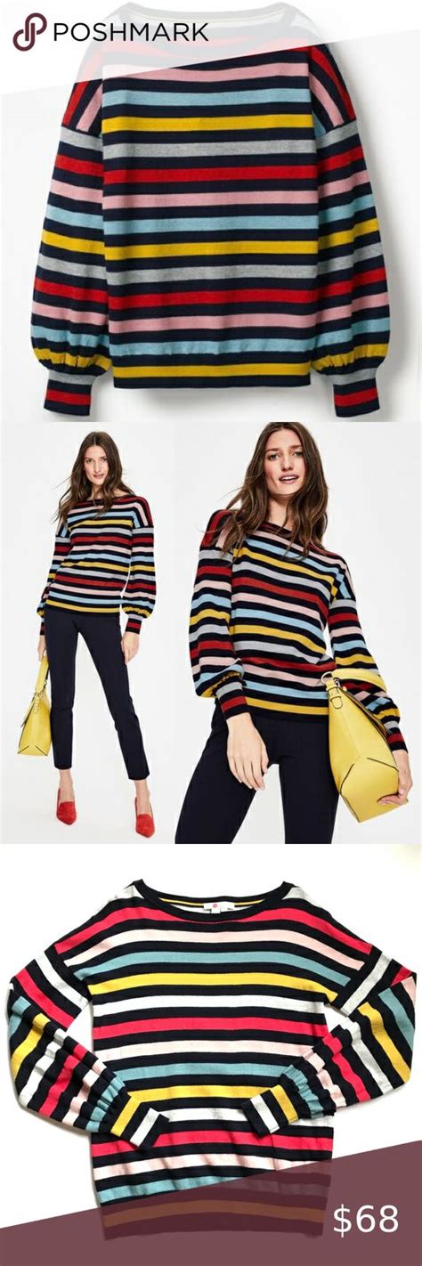 Boden Muriel Volume Sleeve Knitted Sweater K Bateau Neck Puff Sleeve Long Sleeve Plus