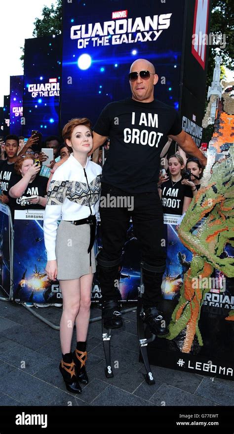 Karen Gillan And Vin Diesel Attending The Premiere Of Guardians Of The Galaxy At The Empire