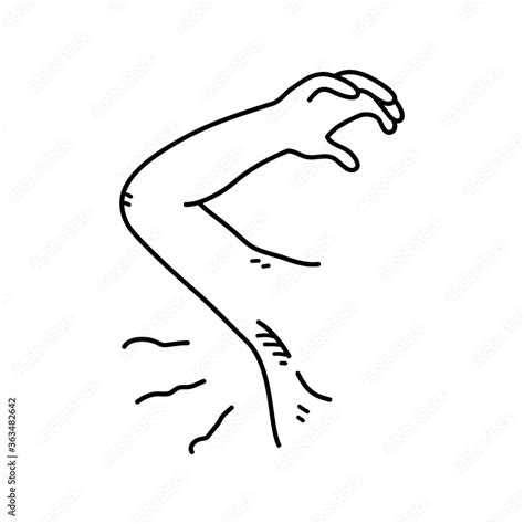 Smelly Armpit Body Odor Problem A Hand Drawn Vector Doodle
