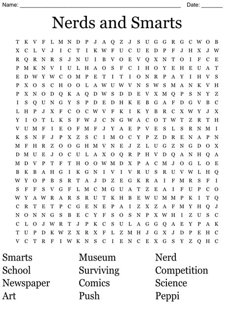 Nerds And Smarts Word Search Wordmint