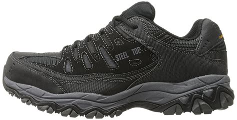 Skechers Mens Crankton Steel Toe Lace Up Safety Shoes Blackcharcoal