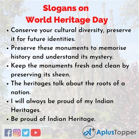 Slogans On World Heritage Day Best Unique And Catchy Slogans On