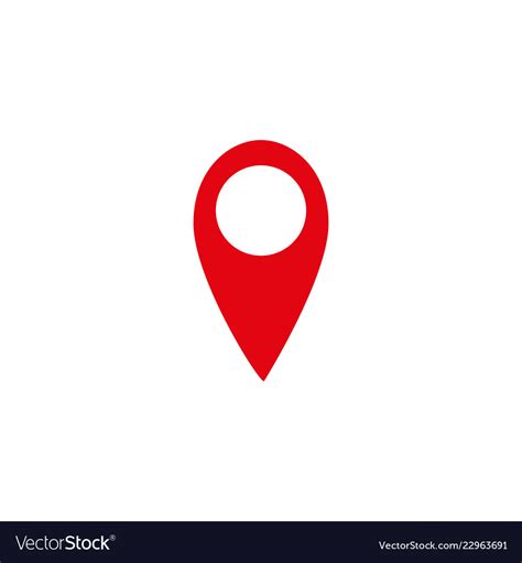 Pinpoint Red And White Isolated Icon Pin Point Vector Image