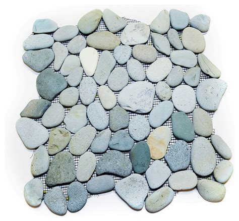 12x12 Green Pebble Stone Tile Sheet Contemporary Mosaic Tile By