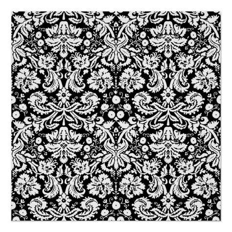Black And White Damask Pattern Poster In 2021 Damask