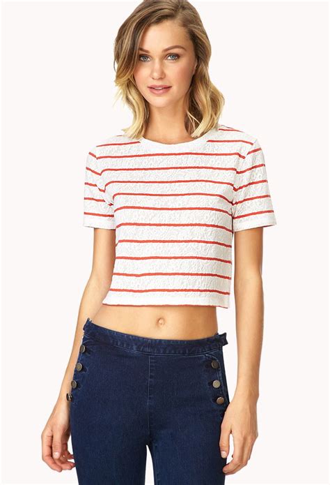 Nautical Red And White Striped Crop Top From Forever 21 Tops Crop Tops Forever21 Tops