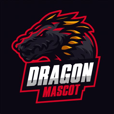 Red Dragon Mascot Gaming Logo Vector Premium Download