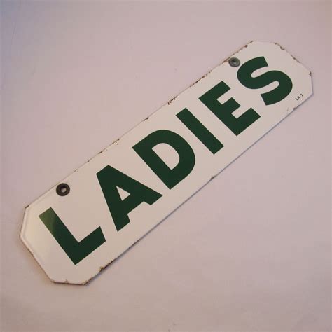 Vintage Ladies Restroom Porcelain Sign | Porcelain signs, Ladies restroom, Vintage ladies