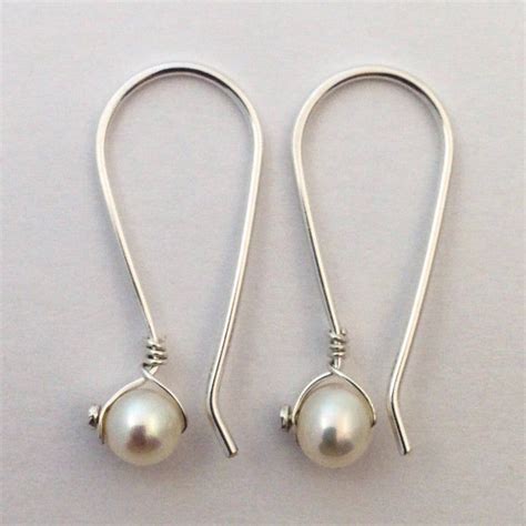 Pearl Sterling Silver Dangle Earrings Etsy Silver Earrings Dangle Etsy Earrings Dangle