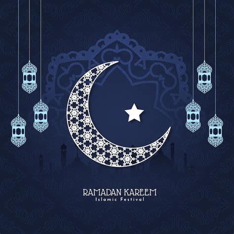 Fundo Islâmico Ramadan Kareem Com Vetor De Design De Lua Crescente