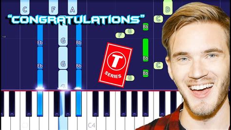 Pewdiepie Congratulations Piano Tutorial Youtube