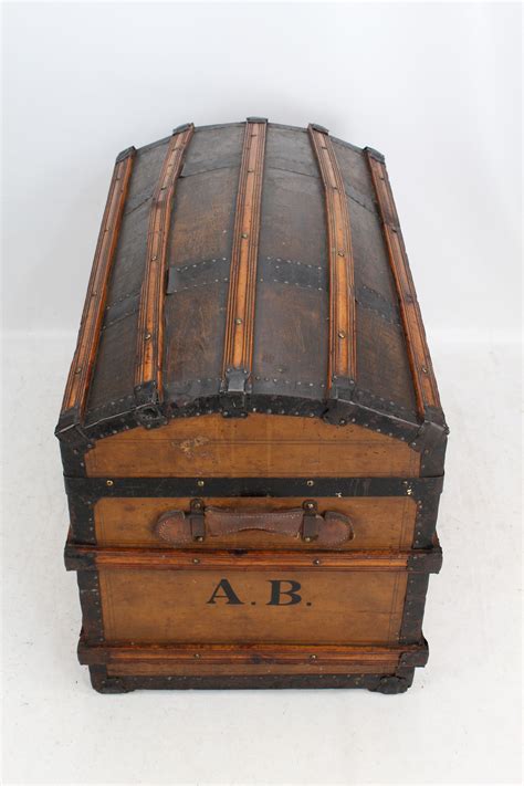 Antique Victorian Dome Top Steamer Trunk