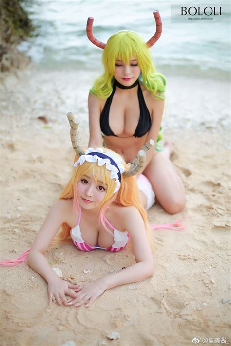 Cute Tohru and Lucoa from Miss Kobayashi s Dragon Maid cosplay by柳侑绮Sevenbaby and 夏美酱