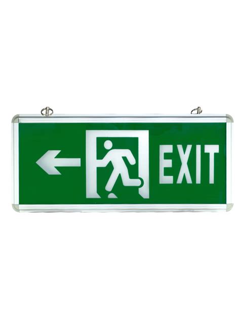 Led Exit Sign Glass Single Face Right Arrow Wall Mounted Exit Light Ph
