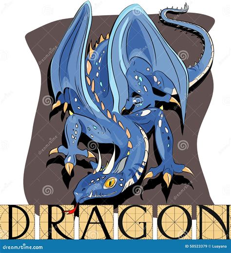 Dragon With Title Stock Vector Illustration Of Fabulous 50523379
