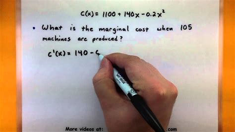 Calculus Marginal Cost Youtube