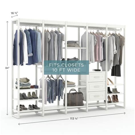 Closets By Liberty 113 In W White Adjustable Tower Wood Closet System