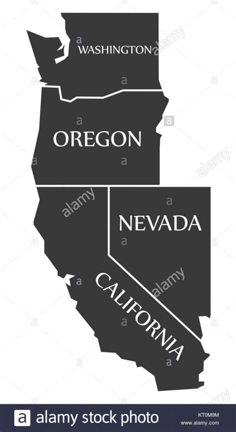 California Oregon Washington Map Free Printable Maps