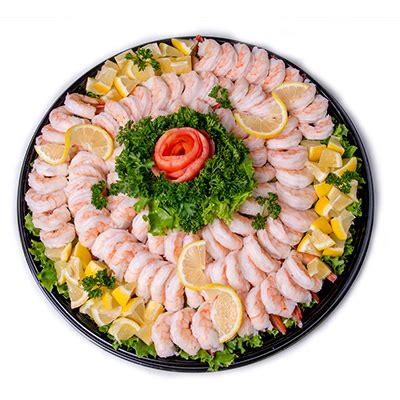 SHRIMP PLATTERS -- Tender, fully cooked shrimp served with lemons and Grand's Own cocktail sauce ...