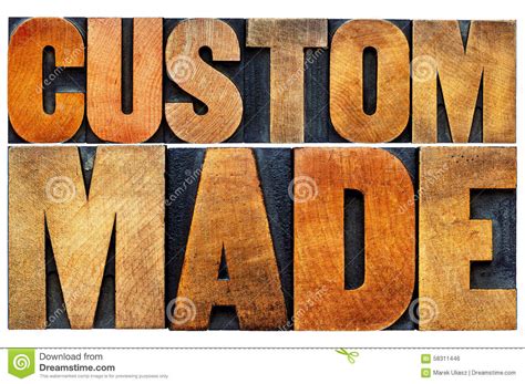 Custom Made Word Abstract Typography Stock Photo Image Of Printing