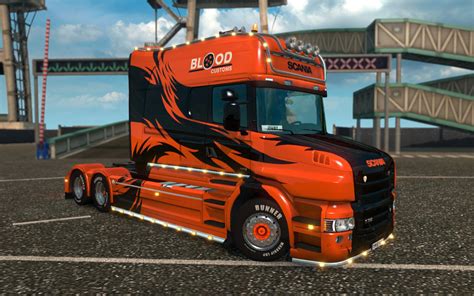 Scania T Rjl Orange Tribal Skin Ets2 Mods Euro Truck Simulator 2