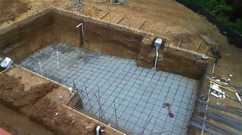 Inground Swimming Pool Building Process Step By Step Concrete