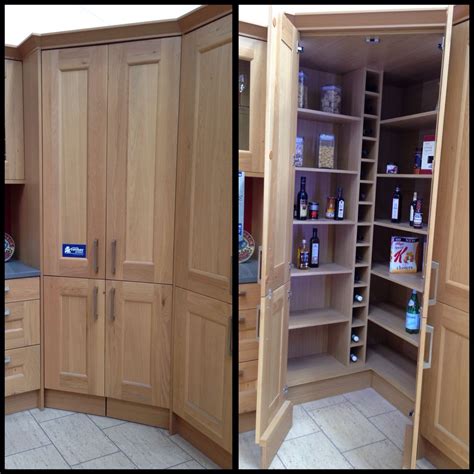 Walk In Corner Pantry With Wine Rack And Automatic Led Lights Corner