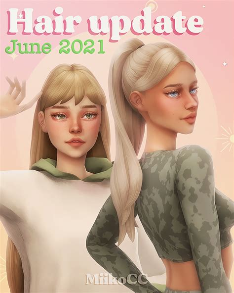 All Hairs Updated 🌟 One Click Download Miiko Sims 4 Sims Sims Hair
