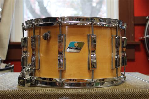 1980s Ludwig Coliseum 8x14 Snare Drum In Thermogloss Wood And Weather