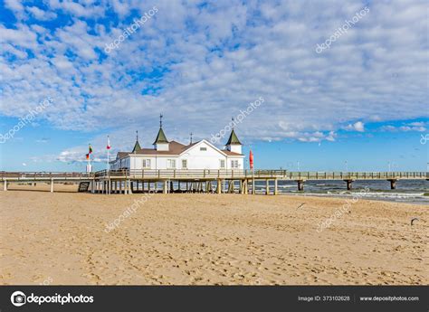 Pier Beach Ahlbeck Baltic Sea Usedom Island Mecklenburg Vorpommern Germany Stock Editorial