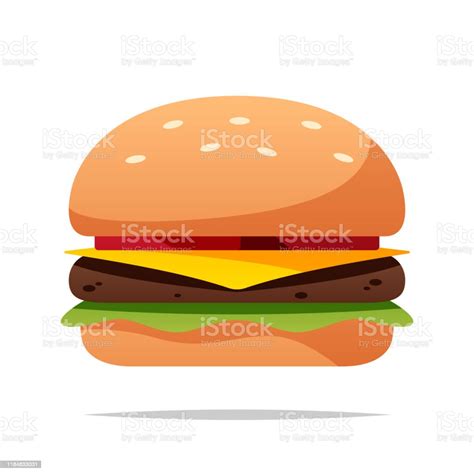 Cartoon Burger Vector Isolated Illustration Stock Illustration