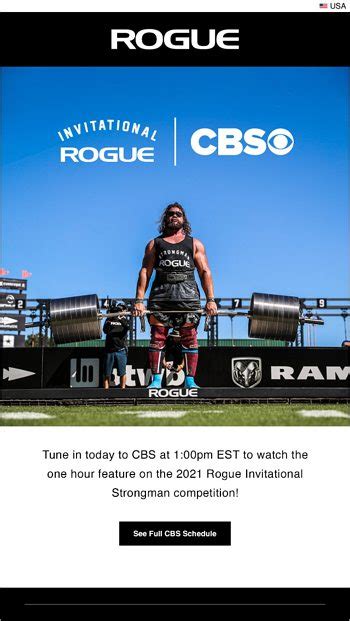 Watch The Rogue Invitational On Cbs Today Rogue Fitness Email Archive