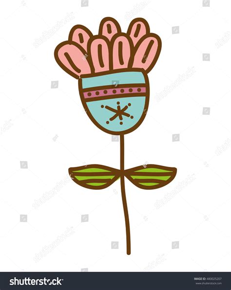 Beautiful Flower Drawing Isolated Vector Illustration Stock Vector