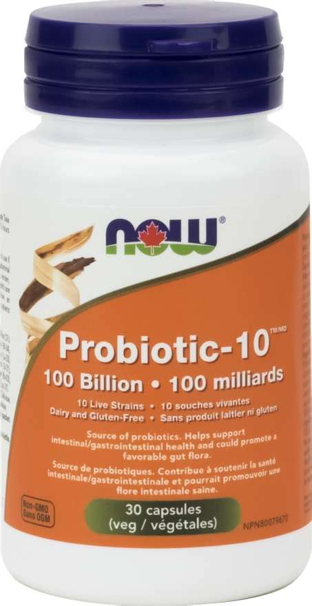 Probiotic 10 100 Billion Veg Capsule Now Foods Canada