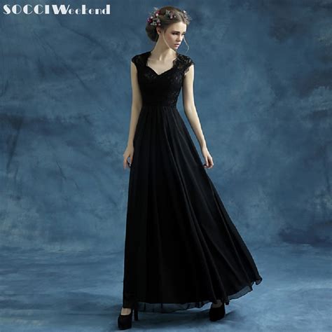 Socci Weekend Black Evening Dresses 2018 Women Elegant V Neck Dress