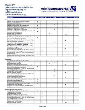 Leistungsverzeichnis gebäudereinigung excel / insp. Leistungsverzeichnis Reinigung - Fill Online, Printable, Fillable, Blank | pdfFiller
