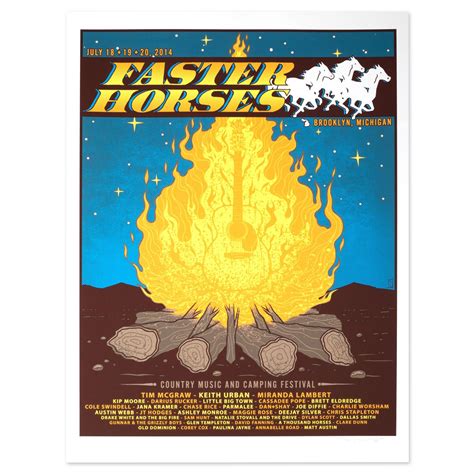 Faster Horses Festival 2014 Official Poster | Faster horses festival, Festival camping, Festival