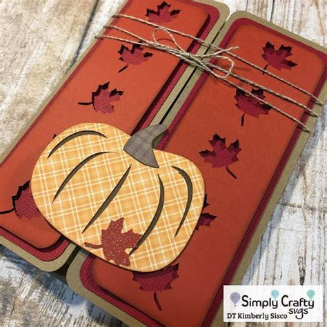 Two Autumn Cards Made Using The Free Fall Pumpkin Gatefold Card Svg