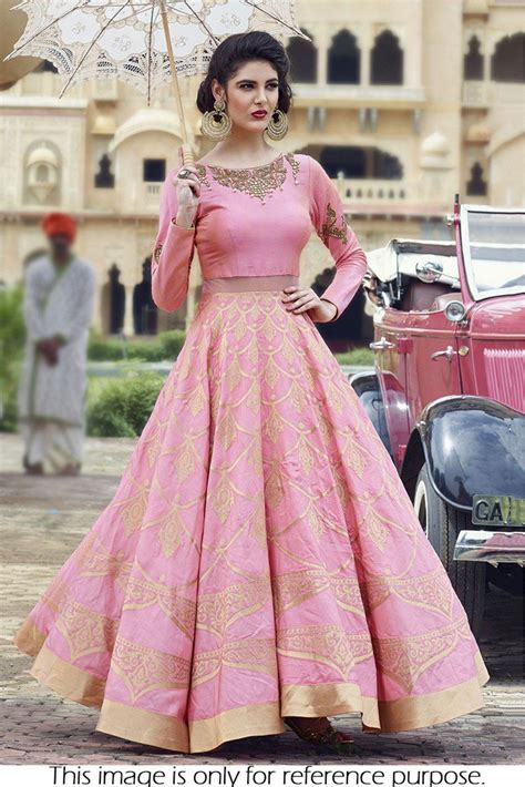 Raw Silk Party Wear Crop Top Lehenga In Pink Colour Indian Outfits